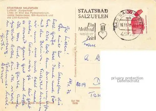 AK / Ansichtskarte BAD SALZUFLEN Lippe NRW Kurparksee Parksanatorium BfA Kurklinik LVA Kurklinik