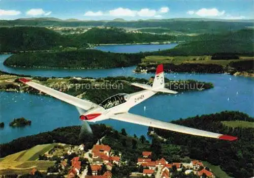 AK / Ansichtskarte Edersee Edertal Hessen Fliegeraufnahme mit Motorsegler