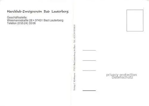AK / Ansichtskarte Bad Lauterberg Harz Heimatgruppe Harzklub Zweigverein Bad Lauterberg