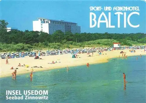 AK / Ansichtskarte ZINNOWITZ Ostseebad Insel Usedom Strand Sport und Ferienhotel Baltic