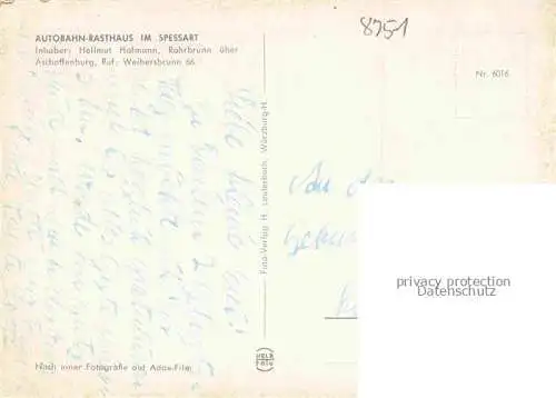 AK / Ansichtskarte Rohrbrunn Autobahn-Rasthaus im Spessart Restaurant