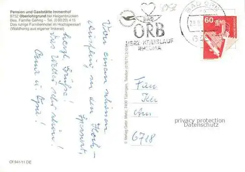 AK / Ansichtskarte Oberlohrgrund Pension Gaststaette Immenhof Schafe