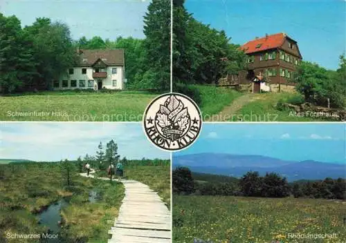 AK / Ansichtskarte Oberelsbach Rhoen-Grabfeld Bayern Schweinfurter Haus Altes Forsthaus Schwarzes Moor Rhoenlandschaft