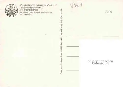 AK / Ansichtskarte Oberelsbach Rhoen-Grabfeld Bayern Schweinfurter Haus Altes Forsthaus Schwarzes Moor Rhoenlandschaft