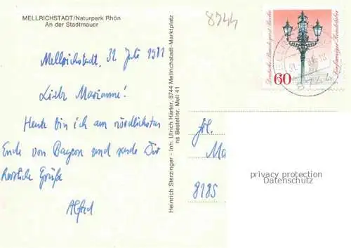 AK / Ansichtskarte Mellrichstadt Partie an der Stadtmauer