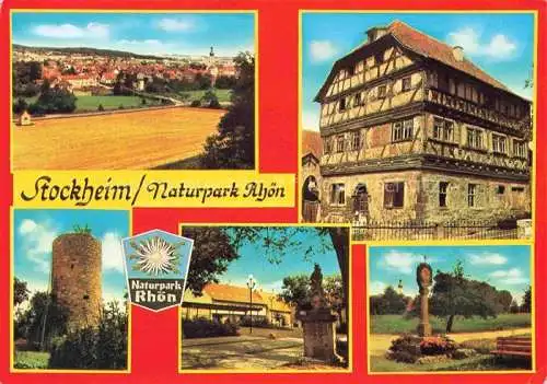 AK / Ansichtskarte Stockheim Unterfranken Rhoen Bayern Panorama Altes Fachwerkhaus Turm Denkmal