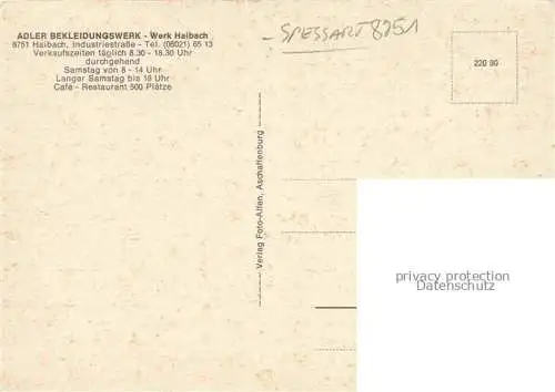 AK / Ansichtskarte Haibach Unterfranken Spessart Aschaffenburg Bayern Adler Bekleidungswerk