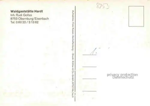 AK / Ansichtskarte Obernburg Main Eisenbach Miltenberg Bayern Waldgaststaette Hardt