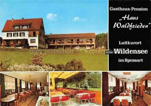 AK / Ansichtskarte Wildensee Unterfranken Spessart Eschau Gasthaus Pension Haus Waldfrieden Gaststube Terrasse