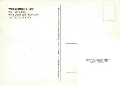 AK / Ansichtskarte Obernburg Main Eisenbach Miltenberg Bayern Waldgaststaette Hardt