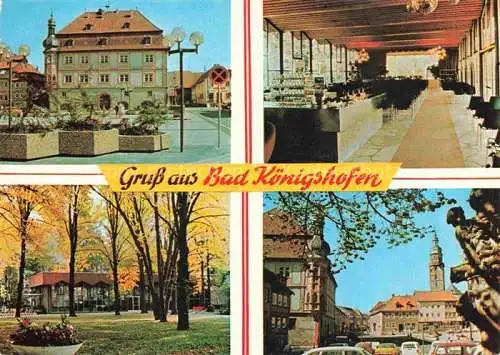AK / Ansichtskarte Bad Koenigshofen Bayern Marktplatz Kurhaus Restaurant