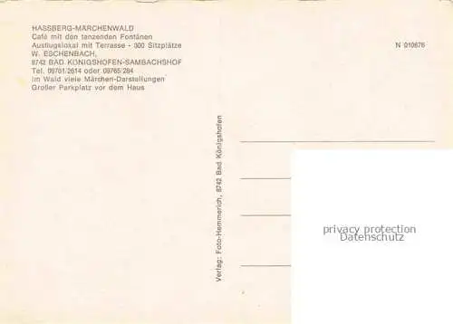AK / Ansichtskarte Sambachshof Hassberg Maerchenwald Wasserspiele Café