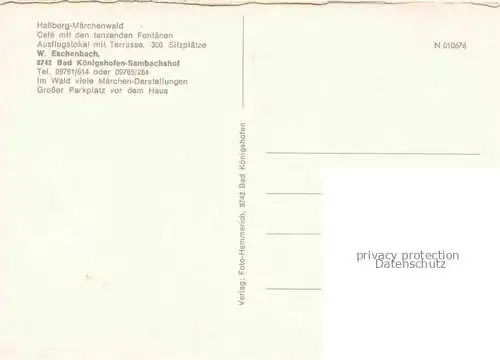 AK / Ansichtskarte Sambachshof Hassberg Maerchenwald Wasserspiele Café