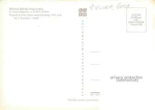 AK / Ansichtskarte ZIELONA GORA Gruenberg PL Wyzsza Szkola Inzyierska im Jurija Gagarina w Zielonej Gorze
