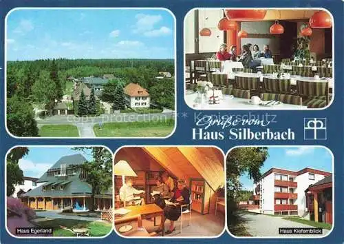 AK / Ansichtskarte Selb Oberfranken Bayern Haus Silberbacch Gastraum Haus Egerland Haus Kiefernblick