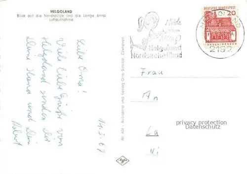 AK / Ansichtskarte HELGOLAND Blick auf die Nordspitze und die Lange Anna Fliegeraufnahme