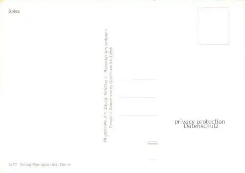 AK / Ansichtskarte SPIEZ Thunersee BE Fliegeraufnahme