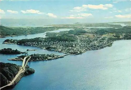 AK / Ansichtskarte Farsund Norge med nye Nordsund bru Farsund Fliegeraufnahme