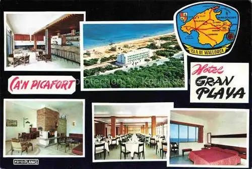 AK / Ansichtskarte Can Picafort C an Picafort Mallorca ES Hotel Gran Playa Gastraeume Appartement Fliegeraufnahme