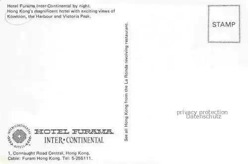 AK / Ansichtskarte Kowloon Hong-Kong Hotel Furama The Harbour and Victoria Peak