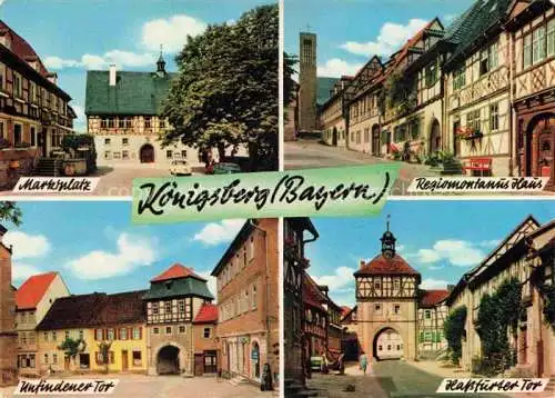 AK / Ansichtskarte Koenigsberg Bayern Marktplatz Regiomontanus Haus Unfindener Tor Hassfurter Tor