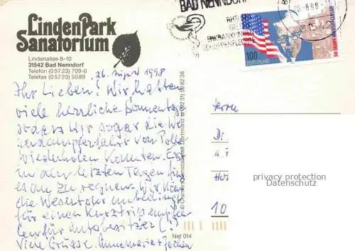 AK / Ansichtskarte Bad Nenndorf Linden Park Sanatorium Teilansichten Hallenbad Musikzimmer