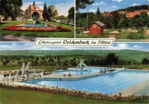 AK / Ansichtskarte Reichenbach Albtal Waldbronn Karlsruhe BW Park Panorama Sportschwimmbad