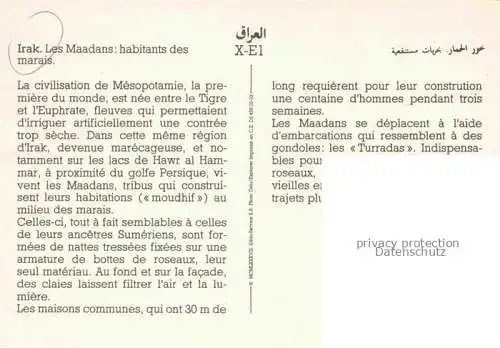 AK / Ansichtskarte Irak Les Maadans habitants des marais Fliegeraufnahme