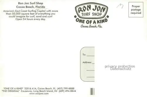 AK / Ansichtskarte Florida  US-State Cocoa Beach Run Jon Surf Shop