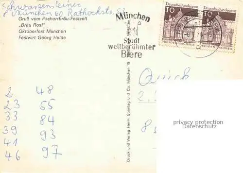 AK / Ansichtskarte Muenchen Pschorr Braeu Rosi Oktoberfest