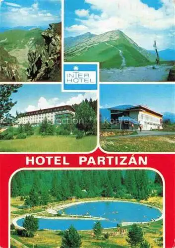 AK / Ansichtskarte Nizke Tatry Niedere Tatra Slovakia Inter Hotel Partizan Freibad