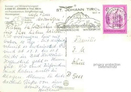 AK / Ansichtskarte St Johann Tirol AT Fliegeraufnahme