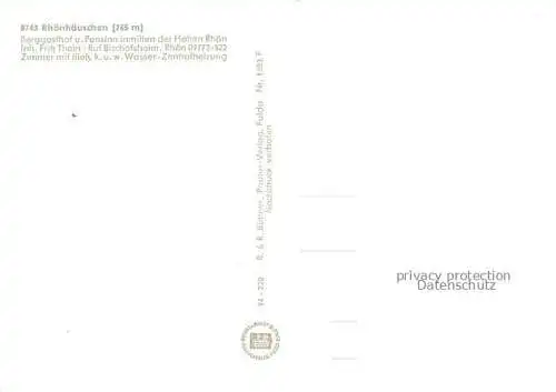 AK / Ansichtskarte Bischofsheim Rhoen Rhoenhaeuschen Berggasthof Pension