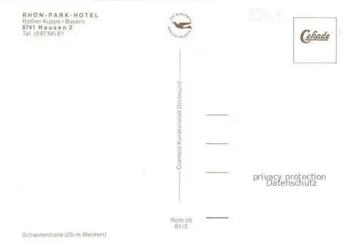 AK / Ansichtskarte Roth Hausen Rhoen Rhoen-Park-Hotel an der Rother Kuppe Hallenbad