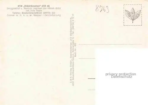 AK / Ansichtskarte Bischofsheim Rhoen Rhoenhaeuschen Berggasthof Pension Gastraum