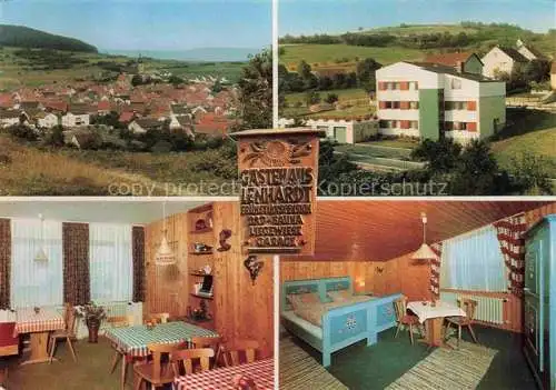 AK / Ansichtskarte Oberelsbach Rhoen-Grabfeld Bayern Teilansichten Gaestehaus Lenhardt Gastraum Fremdenzimmer