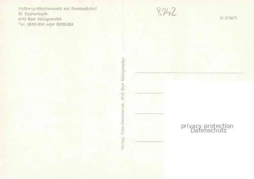 AK / Ansichtskarte Sambachshof Hassberg-Maerchenwald Wasserspiele Café
