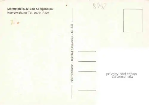 AK / Ansichtskarte Bad Koenigshofen Bayern Marktplatz