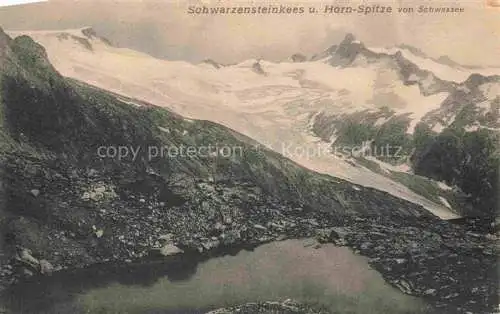 AK / Ansichtskarte Kitzbuehel Tirol AT Schwarzensteinkees und Hornspitze von Schazsee