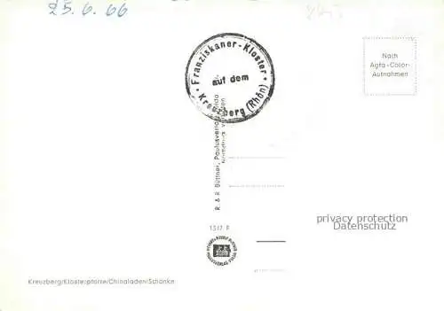 AK / Ansichtskarte Kreuzberg  932m Rhoen Kloster Bischofsheim Franziskaner Kloster Moenche Klosterpforte Bernhardiner Hunde Chinaladen Schaenke