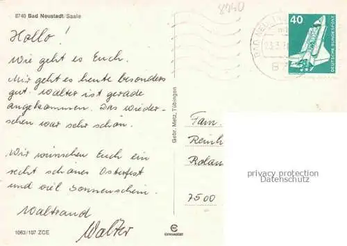 AK / Ansichtskarte Bad Neustadt Saale Bayern Tuerme der Stadt Marktplatz Brunnen Hohntor Schloss