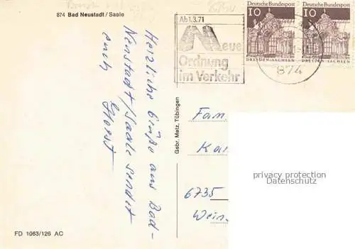 AK / Ansichtskarte Bad Neustadt Saale Bayern Salzburg Kurhaus Sanatorium Wandelhalle Brunnenhalle Blumenuhr