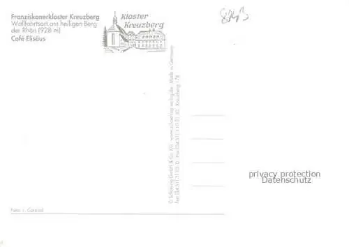 AK / Ansichtskarte Bischofsheim Rhoen Café Elisaeus Franziskanerkloster Kreuzberg Wallfahrtsort am heiligen Berg der Rhoen