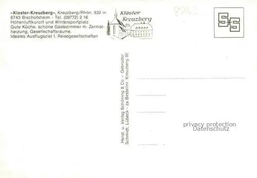 AK / Ansichtskarte Bischofsheim Rhoen Franziskanerkloster Kreuzberg Wallfahrtsort am heiligen Berg der Rhoen Gaststaette