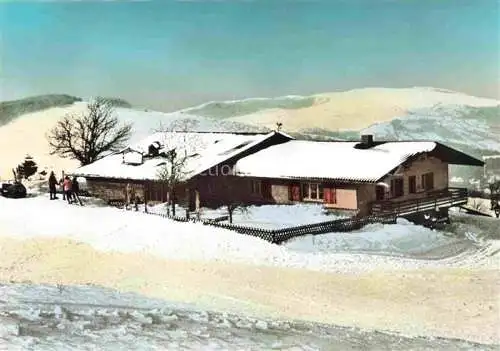 AK / Ansichtskarte Kreuzberg  932m Rhoen Kloster Bischofsheim Haflinger Alm Winterpanorama