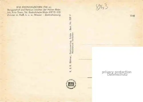AK / Ansichtskarte Bischofsheim Rhoen Rhoenhaeuschen Berggasthof Pension der Hohen Rhoen im Winter