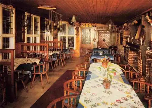 AK / Ansichtskarte Bischofsheim Rhoen Rhoenhaeuschen Berggasthof Pension der Hohen Rhoen Gaststube