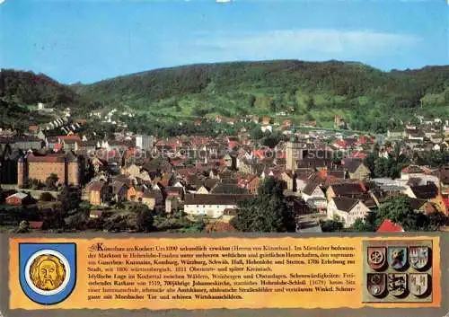AK / Ansichtskarte Kuenzelsau Stadtpanorama Historie Wappen