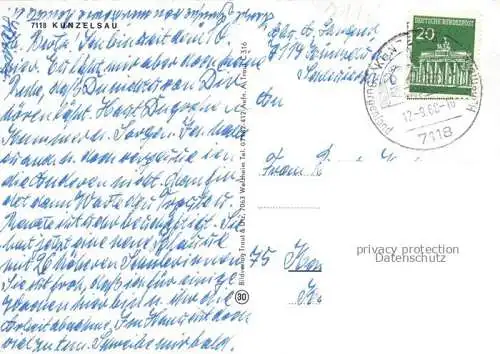 AK / Ansichtskarte Kuenzelsau Stadtpanorama Historie Wappen