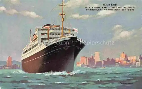 AK / Ansichtskarte Dampfer Oceanliner N.Y.K. Line MS Asama Maru 